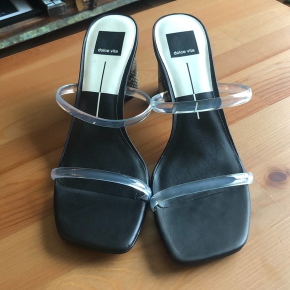 Dolce Vita Noles Heels in Black/Snakeskin/Crystal Size 9.5 - Picture 5 of 9